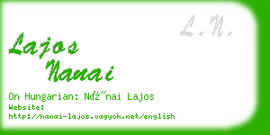 lajos nanai business card